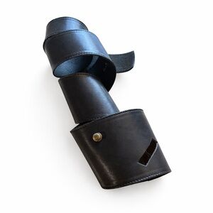 Yin & Yang Black Leather Samurai Belt